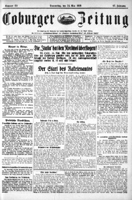 Coburger Zeitung Donnerstag 24. Mai 1928