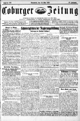 Coburger Zeitung Samstag 26. Mai 1928