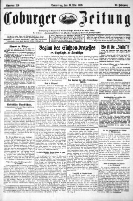 Coburger Zeitung Donnerstag 31. Mai 1928