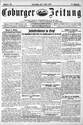 Coburger Zeitung Donnerstag 7. Juni 1928