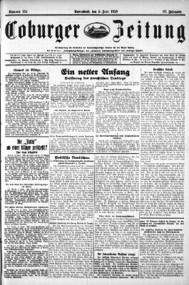 Coburger Zeitung Samstag 9. Juni 1928