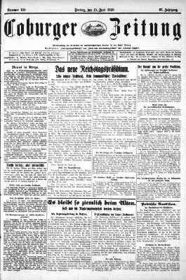 Coburger Zeitung Freitag 15. Juni 1928