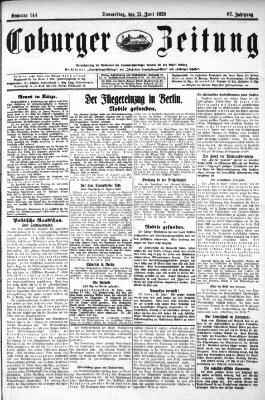 Coburger Zeitung Donnerstag 21. Juni 1928