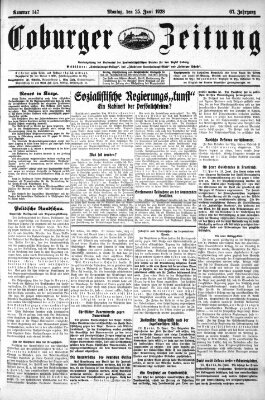 Coburger Zeitung Montag 25. Juni 1928