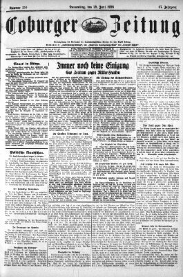 Coburger Zeitung Donnerstag 28. Juni 1928