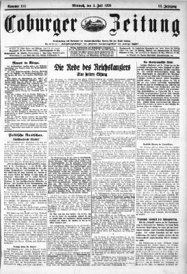 Coburger Zeitung Mittwoch 4. Juli 1928