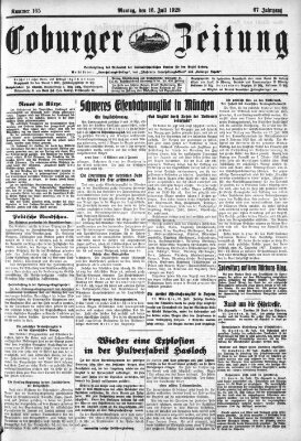 Coburger Zeitung Montag 16. Juli 1928