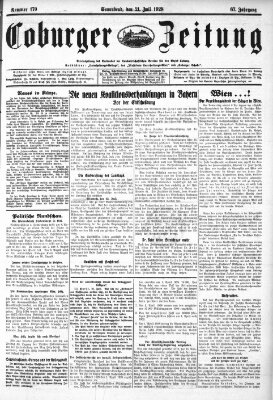 Coburger Zeitung Samstag 21. Juli 1928