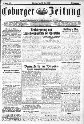 Coburger Zeitung Dienstag 24. Juli 1928