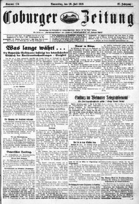 Coburger Zeitung Donnerstag 26. Juli 1928