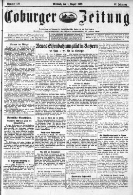 Coburger Zeitung Mittwoch 1. August 1928