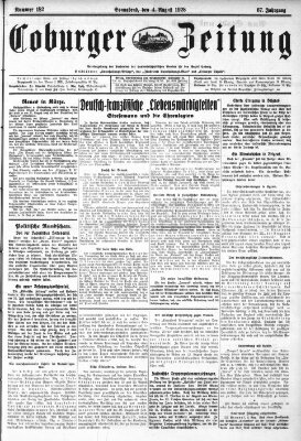 Coburger Zeitung Samstag 4. August 1928