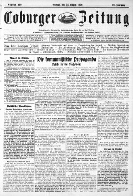 Coburger Zeitung Freitag 24. August 1928