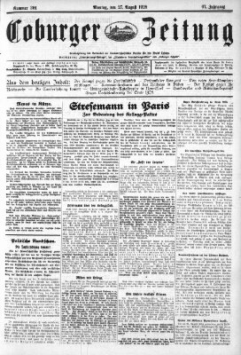 Coburger Zeitung Montag 27. August 1928