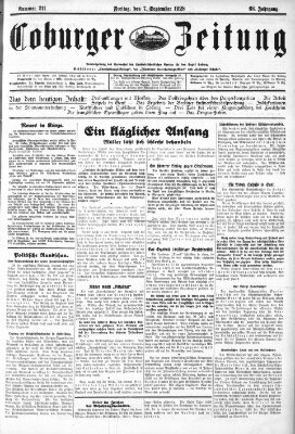 Coburger Zeitung Freitag 7. September 1928