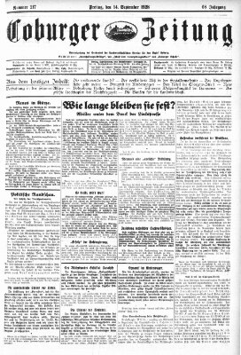 Coburger Zeitung Freitag 14. September 1928