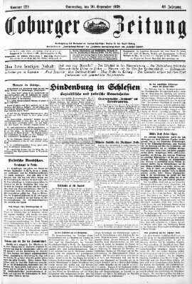 Coburger Zeitung Donnerstag 20. September 1928