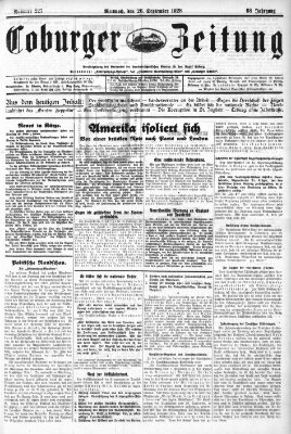 Coburger Zeitung Mittwoch 26. September 1928