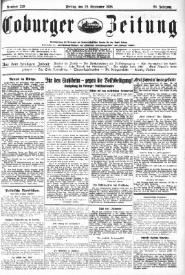 Coburger Zeitung Freitag 28. September 1928