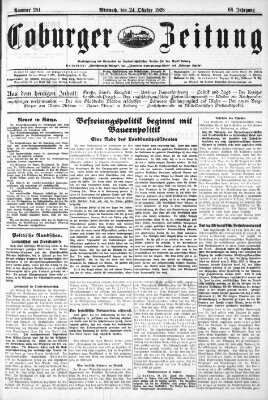 Coburger Zeitung Mittwoch 24. Oktober 1928