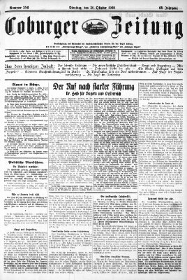 Coburger Zeitung Dienstag 30. Oktober 1928