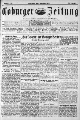 Coburger Zeitung Samstag 3. November 1928