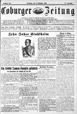 Coburger Zeitung Dienstag 13. November 1928