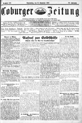 Coburger Zeitung Donnerstag 15. November 1928