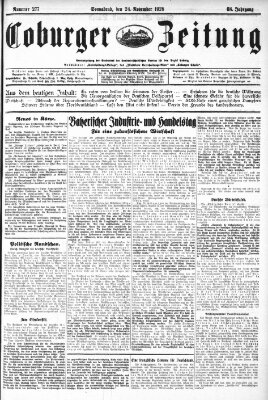 Coburger Zeitung Samstag 24. November 1928