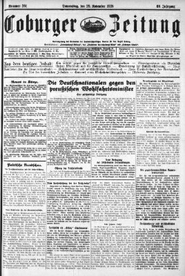 Coburger Zeitung Donnerstag 29. November 1928