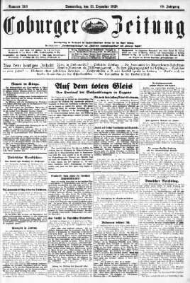 Coburger Zeitung Donnerstag 13. Dezember 1928