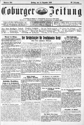 Coburger Zeitung Freitag 14. Dezember 1928