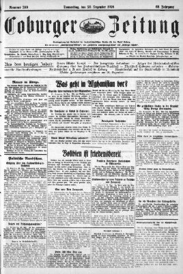 Coburger Zeitung Donnerstag 20. Dezember 1928