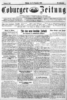 Coburger Zeitung Montag 31. Dezember 1928