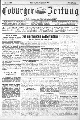 Coburger Zeitung Dienstag 15. Januar 1929