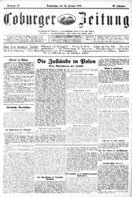 Coburger Zeitung Donnerstag 24. Januar 1929