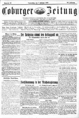 Coburger Zeitung Donnerstag 7. Februar 1929