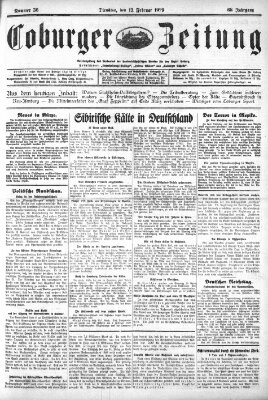 Coburger Zeitung Dienstag 12. Februar 1929