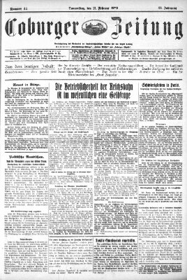 Coburger Zeitung Donnerstag 21. Februar 1929