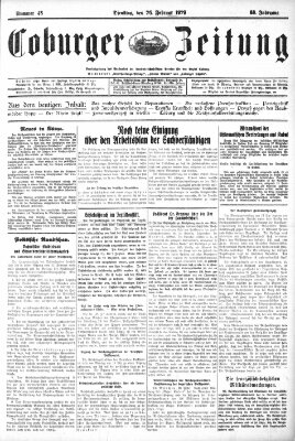 Coburger Zeitung Dienstag 26. Februar 1929