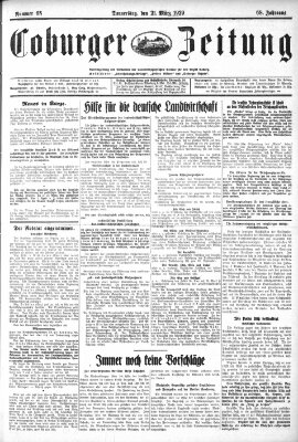 Coburger Zeitung Donnerstag 21. März 1929