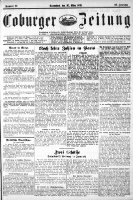 Coburger Zeitung Samstag 30. März 1929