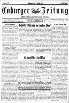 Coburger Zeitung Mittwoch 3. April 1929