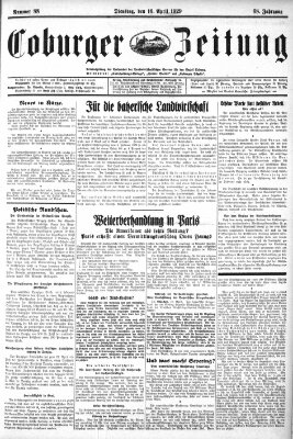 Coburger Zeitung Dienstag 16. April 1929