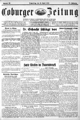 Coburger Zeitung Donnerstag 18. April 1929