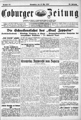 Coburger Zeitung Samstag 18. Mai 1929