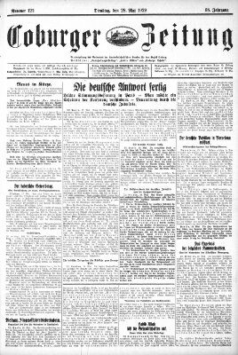 Coburger Zeitung Dienstag 28. Mai 1929