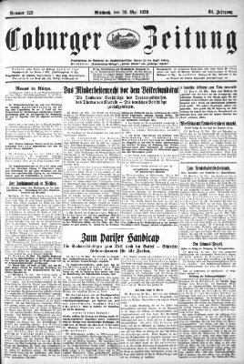 Coburger Zeitung Mittwoch 29. Mai 1929