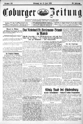 Coburger Zeitung Mittwoch 12. Juni 1929