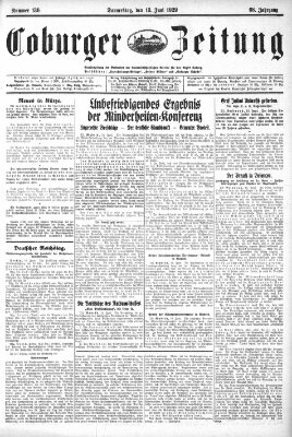 Coburger Zeitung Donnerstag 13. Juni 1929